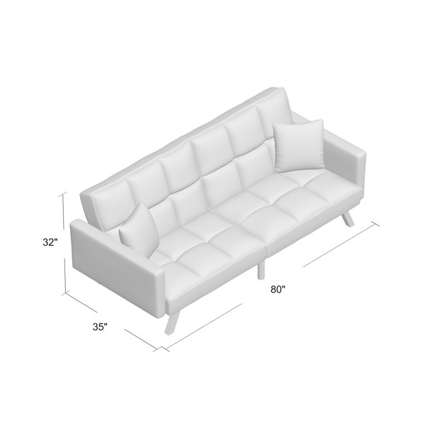 Orren Ellis Syliva 80" Square Arm Sleeper Sofa Bed & Reviews Wayfair